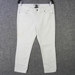 Old Navy Jeans Womens 8 White Low Rise Skinny Leg Stretch Denim Pants